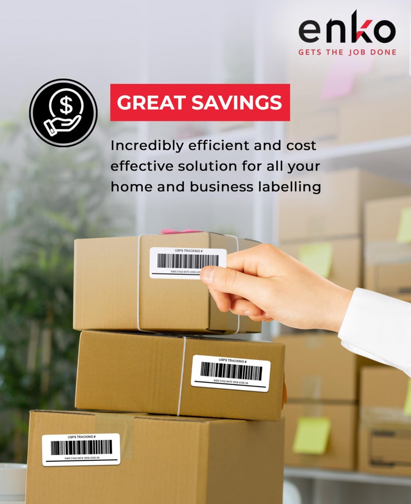 enKo Products enKo 24000 Labels, 1/2 x 1-3/4 inches - White - Address, Mailing, Shipping and Barcode Blank Labels for Laser and Inkjet Printers - Image 5